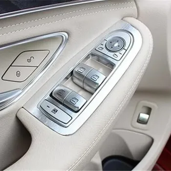 Za Mercedes Benz C Razred W205 2014-2021 Vrata, Okna Dvigalo Prilagodite Gumb Stikala Okvir Aluminijevih Zlitin Trim Avto Dodatki