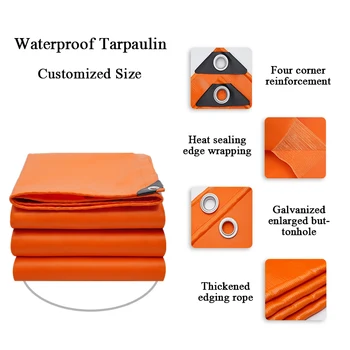 Oranžna 0.45 mm PVC Zgosti Nepremočljiva Sunproof Rainproof Platno Nadstrešek Nožem Postrgajo Platno Prostem Kmetijskih