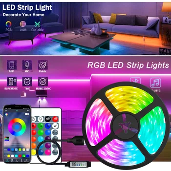 Led Trakovi Luči 5050 RGB WIFI Bluetooth Nadzor 5V USB Led Lučka 1-30 M TV Ozadja Soba Dekor Led Diode Prilagodljiv Trak Trak