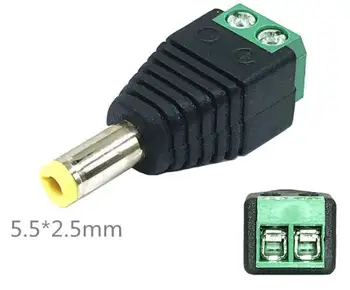 10pcs/veliko Ne Varjenje Moški 5.5*2,5 mm DC do 126 Priključek za Napajalni kabel Priključite Napajalnik za Nadzor LED Moč