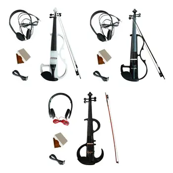 Tiho Električna Violina Slušalke Glasbila s torbico in Pribor Električna Violina Set za Najstnike Začetnik