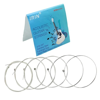 IRIN A104 Akustične Kitare, Godala 6Pcs/Set Bakrovih Zlitin, posrebreni String Kitare Zamenjave Delov 0.010-0.047