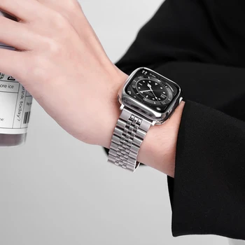 Za Apple Watch 49 mm 45 mm 41mm 42 38 44 40 Luksuzni Kovinski Za iwatch8 trak jekla pasu ultra kovinski visoko občutek ustvarjalnosti