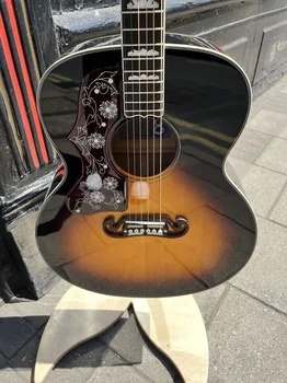 brezplačna dostava prilagodite akustična električna kitara jumbo telo 43 cm J200 slog lefthanded Byron nadgradnjo akustično kitaro