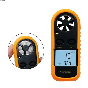 Digitalni Anemometer 0-30 m/s Hitrost Vetra Meter -10 ~ 45C Temperatura Tester Anemometro Z LCD Osvetlitev Zaslona