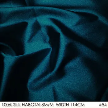 SVILA HABOTAI 114 cm širina 8momme/100%Naravna Svila Tkivo DIY Oblačila Organizator Tovarne Neposredno ŠT.54 Globoko Occean Modra