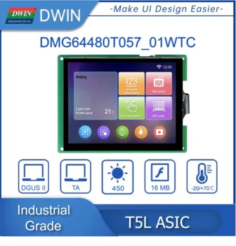 DWIN 5,7-palčni, 640*480 Pik, 262K Barv, IPS-zaslon TFT-LCD, Širok kot Gledanja Industrijske Razred DMG64480T057_01W