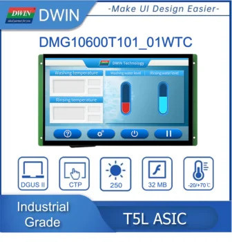 DWIN 10,1-palčni, 1024*600 slikovnih Pik Ločljivost, 16.7 M Barv, IPS-zaslon TFT-LCD-Zaslon S Conformal Coating. DMG10600T101_01W