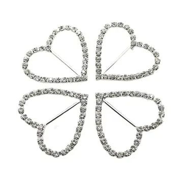 Novo 5pcs/veliko 30mm Srce Umetno Kristalno Kovinske Sponke Diamant za Ženske, Pas, Čevlji Weddding Ribon Pribor Dekoracijo