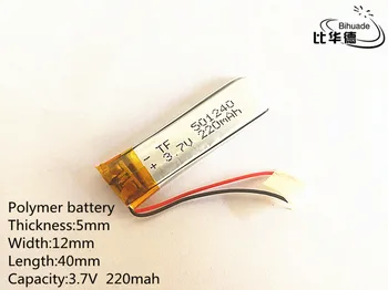 3.7 V,220mAH,501240 PLIB; polimer litij-ionska / Litij-ionska baterija za GPS,mp3,mp4,mp5,dvd,bluetooth,model igrača za mobilne naprave bluetooth