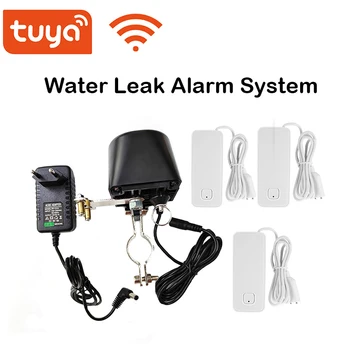 Tuya Vode Leak Senzor, WIFI Smart krogelni Ventil Manipulatorja Krmilnik Shut Off za Vodo, Plin Plinovod Zaščito Pred Pušča