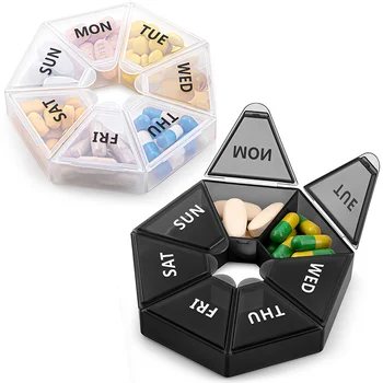 7 Dan Pill Box Razpršilnik Prenosni Potovanja Vitamina Polje Sortiranje Posode
