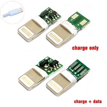 8Pin Moški USB Napajalni Vtič za napajanje Za iphone Moški Vtič Z Čip Odbor Priključek za Varjenje Podatkov OTG Line Adapter DIY Popravila Kabel