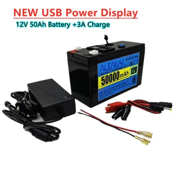 12v50Ah Prenosni LiFePO4 Litijeve Baterije Akumulatorske Baterije, Vgrajen 5 2.1 USB Vklop, Prikaz Polnjenja Vrata S +Polnjenje