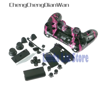 Camo Prikrivanje Spredaj Nazaj Trde Plastike Zgornjega Stanovanja Lupini Primeru Zajema Gumbi za Sony PS4 Brezžični ChengChengDianWan 2sets
