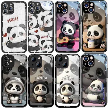 Tekočina Stekla Srčkan Panda Igrati Kitaro Couqe Primeru Za Huawei P30 40 Pro Lite Nova 5t 7se Čast 90 Lite 5G Y9 Prime 2019 Vroče Pokrov