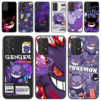 Pokemon Gengar TPU Primeru Telefon Za Samsung Galaxy A13 A52 A53 A73 A32 A51 A12 A22 A20e A50 A21 A72 A70 S 4G 5G Luksuzni Črni Pokrov
