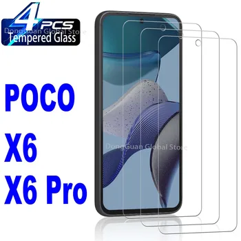 2/4Pcs Visoko Auminum Kaljeno Steklo Za Xiaomi Poco X6 X6Pro Screen Protector Stekla Film
