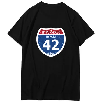 Hitchhikers Guide to The Galaxy Bypass 42 Hiperprostorski Douglas Adams oversize t-majice Poletje grafični t srajce za Moške oblačila