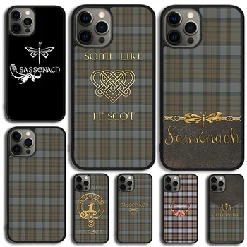 Outlander Tartan Sassenach Primeru Telefon Za iPhone 14 15 13 12 Mini XR XS Max Za Apple iPhone 11 Pro Max 6 8 7 Plus SE2020 Coque