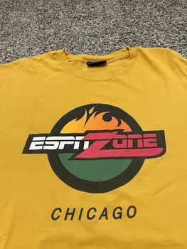 Letnik 1999 Espn Pas Chicago Restavracija Promocijske Rumena T-Shirt Velikost ￼2XL