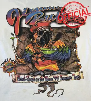 Vintage 90. letih Jimmy Buffett Plaži, Hiša Na Luni 1999 Tour T-Shirt JA2937 dolgimi rokavi