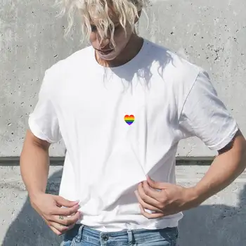 LGBTQ Mavrica Srca T-shirt Ponos Zastavo Majica Ponos Majica