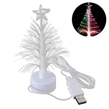 Mini LED Božično Drevo Night Light Color Spreminjanje Vlakna, Optični Svetlobe Povezave USB Lučka Festival Dekor za Nakupovalno središče Doma