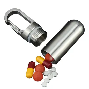 Potovanja Tabletke Primeru Kovinski Mini Tabletke Posodo Prenosni Tabletke Organizator Z Visoko Elastične Sponke Za Kampiranje Potovanja Na Prostem