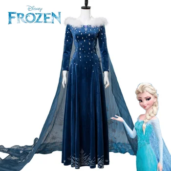 Disney Zamrznjen Sneg Elsa Princesa Obleko Ženske Opravljajo Luštna Igra Oblačila Ženski Cosplay Oblačila Žametno Obleko Halloween Kostum