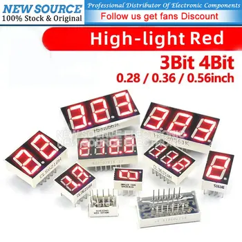 10pcs Rdeča LED Številk Prikaz 0,28 palca 0.36 palčni 0.56 palčni 3bit 4Bit Katoda Anoda 8 Slika osvetlitev Zaslona