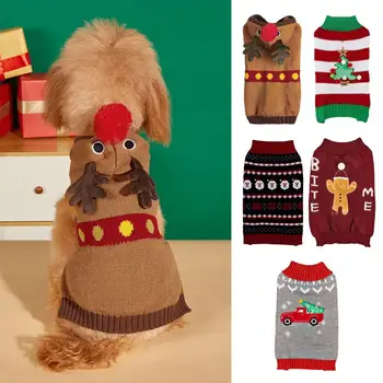 Enostavno Nositi Božič Pet Pulover Božič Pet Pulover Praznično Prijetno Pet Oblačila Božič Puloverji za Pse, Mačke, za Mladičkov