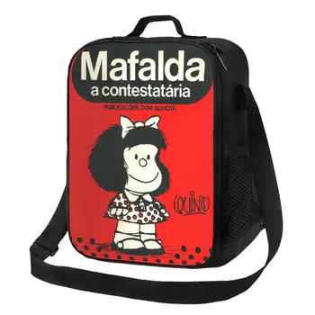 Mafalda Je Contestataria Izolirana Kosilo Vrečko za Ženske Quino Stripov Manga Hladilnik Toplotne Bento Polje Otroci Šolski Otroci