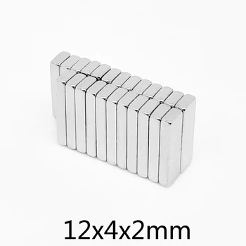 20/50/100/200/300/500PCS 12x4x2 mm Neodymium Blok Magneti N35 Trajni Magnet 12x4x2mm Tanke Močno Kvadratnega Magneta 12*4*2 mm