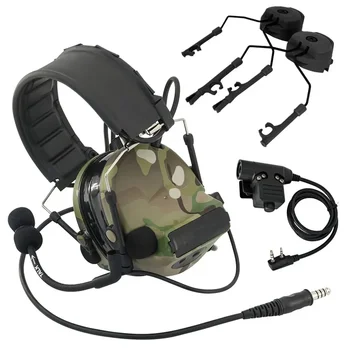 COMTAC II Taktično Slušalke Snemljivo Glavo, opremo za Zaščito Sluha Elektronski Naušniki, Walkie-talkie, Airsoft Streljanje Slušalke