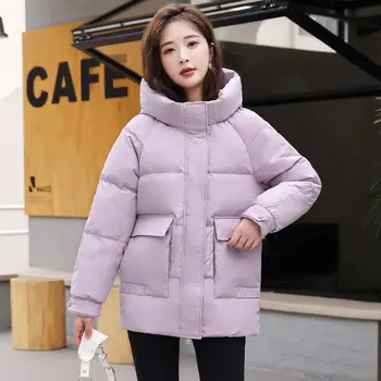 2023 korejski Zimske Ženske Bombaž Plašč Priložnostne Velik Žep Hooded Zgosti Toplo in Modno Breadfear Prestižnih Modnih Nova