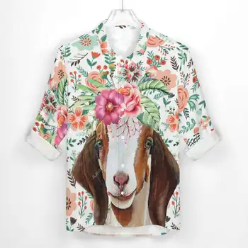 Jumeast Angus Goveda Kmetiji Priložnostne Elegantne Ženske Majice Hawaiian Beach Živali Cvetlični Sončnično Bluze Pravljice Cottagecore Oblačila