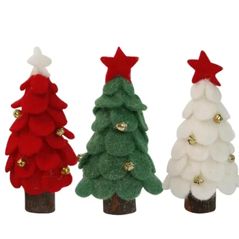 Nov Božični Okraski, Volna Klobučevine Drevo Mini Namizni Okras Drevo Top Star Majhno Božično Drevo