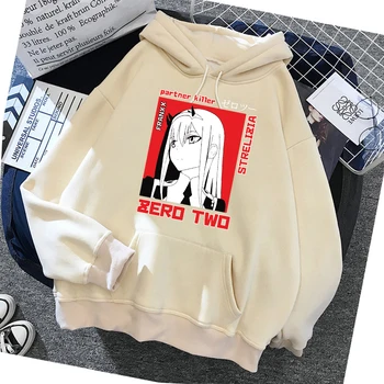 Janpanese Anime Draga V Franxx Nič Dveh Risanka Tiskanja Hoody Moški Ženske Unisex Sweatshirts Moda Risanka Tiskanje Hoodies