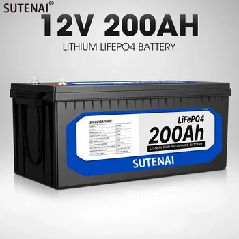 12V 200Ah LiFePO4 Baterije, Vgrajene v BMS Litij-Železo Fosfat Celic Za RV Avtodomi Golf Voziček Off-Road Off-Grid Sončne Z Polnilnik