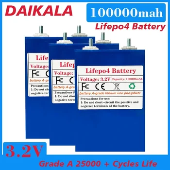 3.2 V 100AH Lifepo4 Litij-Železo Fosfat Baterije DIY 12V 24V 36V 48V Električni Avtomobil Solarnega Sistema za Shranjevanje Celic