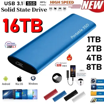 32TB 64TB Prenosni SSD Tip-C USB 3.1 500 gb ssd Trdi Disk 2TB Zunanje SSD M. 2 za Laptop/Desktop/Phones/mac Pomnilnika Flash Disk