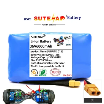 100% Nov 36V 18650 Li-ionska baterija 10s2p 36v baterije 6000mAh baterije 42V 6000mah skuter twist akumulator+Brezplačna Dostava