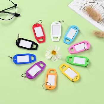 10pcs Multi-Barvne Plastične Keychain DIY Ime Oznake Za Prtljago Oznako so Lahko Označena Visi Oznako Ključnih Verige Dodatki