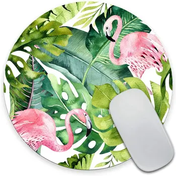Akvarel Tropske Palme z Flamingo Mousepad Mouse Pad po Meri Mouse Pad Meri Krog nedrsečo Gumo Mousepad 7.9 V