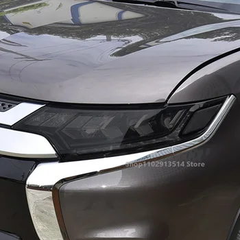 Za Mitsubishi outlander 2015-2020-Avtomobilski Žarometi Zaščitna folija Vinil Obnovo Pregleden TPU Črno Nalepko