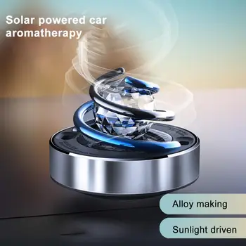 Solar Powered Avto Osvežilcev Zraka Vrtljiv Spirala Nosorogovo Dolgotrajen Vonj Zlitine Auto Aromaterapija Difuzor Okras Avto